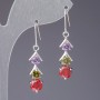 Pendientes con cristales de colores Semáforo, de 4 cm de largo