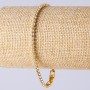 Pulsera de strass con cierre de mosquetón, de una hilera, color dorado, longitud 20 cm, ancho 3 mm