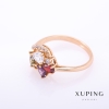 Anillo Xuping color metal oro con piedras multicolores de 4 mm, tallas 16, 17, 18 y 19