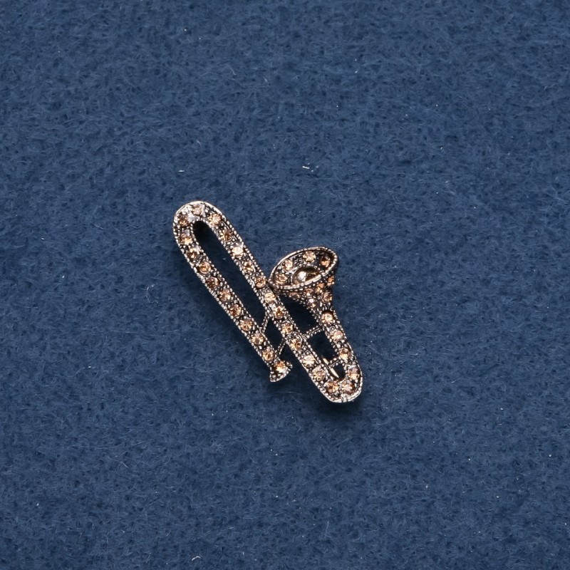 Broche musical «Trompeta» 38×20 mm, color dorado