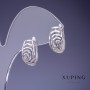 Pendientes Xuping 16×9 mm «Rosas» rodiados