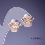 Pendientes Xuping Corona 18x15 mm «baño de oro 18K»