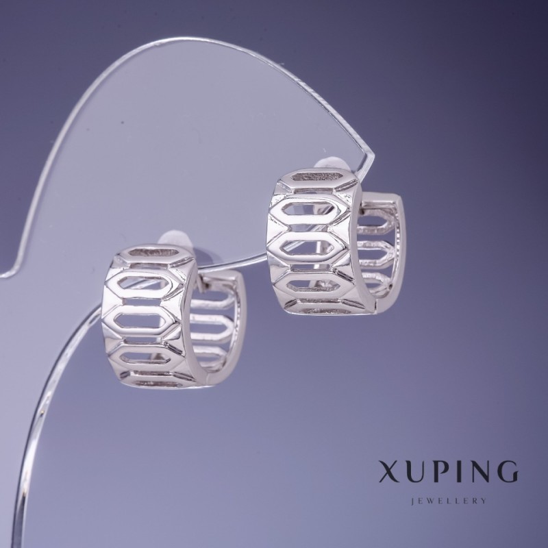 Pendientes Xuping rodio 14×9 mm