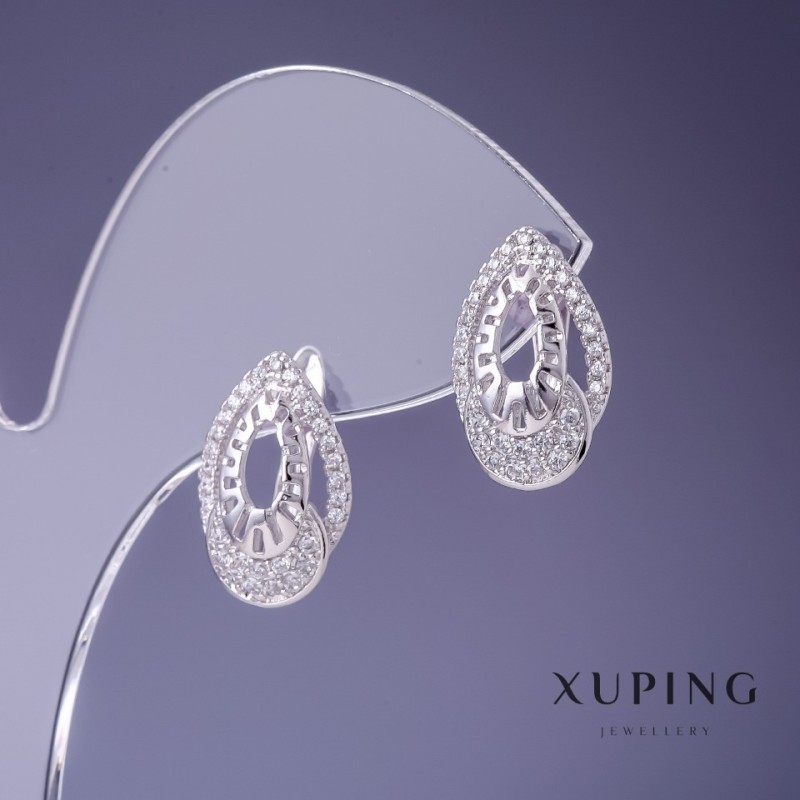 Pendientes Xuping 10x17 mm rodio