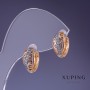 Pendientes Xuping 13×6 mm, baño de oro 18K