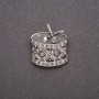 Broche tambor con strass metal gris 24x26 mm