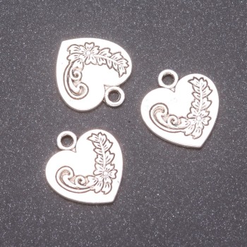 Accesorios de bisutería: colgante Corazón, diámetro 14×16 mm, diámetro interior 1,8 mm, empaque 20 g ± 11 uds