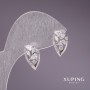 Pendientes Xuping con piedras blancas 9x15 mm, rodio