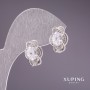 Pendientes Xuping con piedras blancas y rodio 15×11 mm