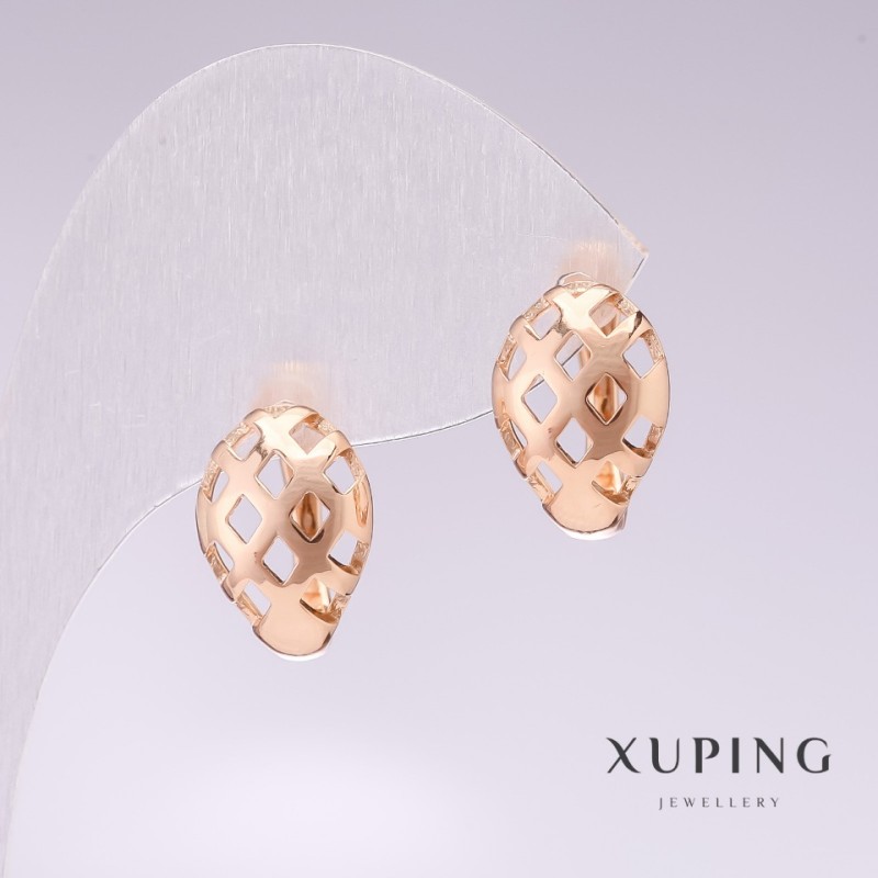 Pendientes Xuping con baño de oro de 18k, 15×10 mm