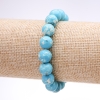 Pulsera de varisita (prens) azul claro, cuentas lisas de 10 mm de diámetro, longitud 18 cm en elástico