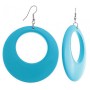 Pendientes colgantes de aro Congo con turquesa, 75×53 mm