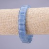 Pulsera de aguamarina sintética, eslabón de 10×14 mm (±), en banda elástica