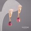 Pendientes Xuping camaleón 6×30 mm, baño de oro de 18K