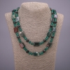 Liquidación: Collar largo «Constelación de Orión» jaspe natural, cristal checo, longitud 120 cm