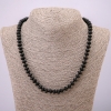 Collar de shungita sintética, rondel liso, diámetro 8×5 mm ±, longitud 45 mm ±