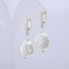 Pendientes de perlas barrocas naturales, diámetro 4, 5 y 17 mm, longitud 38 cm ± con brillo petróleo