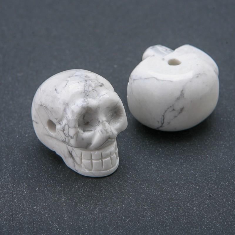 Cuenta en forma de calavera de caolín natural 25×19 mm +