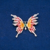 ¡Rebajas! Broche «Mariposa» de metal dorado, esmalte y cristales blancos y verdes 42x50 mm +