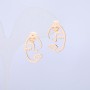 Pendientes Xuping baño de oro 18K con forma de rostro 20x13 mm