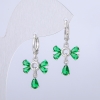 Pendientes Xuping rodio con cristales verdes, diámetro 14 mm + -, grosor 28 mm +