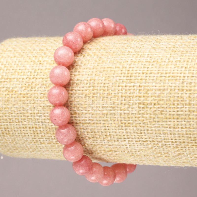 Pulsera elástica de turmalina con cuentas lisas, diámetro de 8 mm+