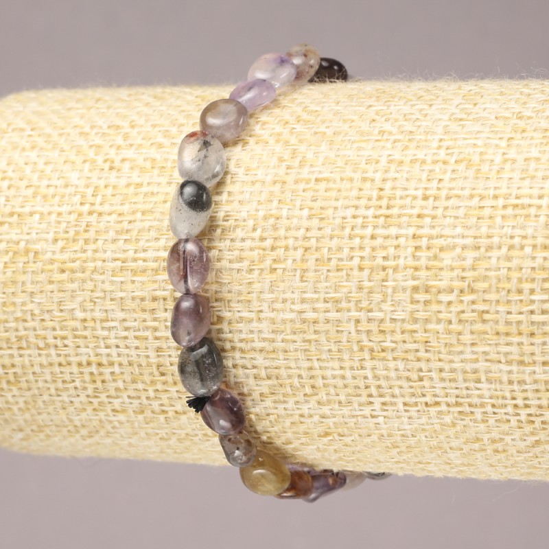 Pulsera elástica de ametrino facetado, cuentas de 7×5 mm