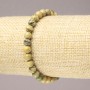 Pulsera elástica de jaspe amarillo, cuentas lisas, diámetro 6 mm+