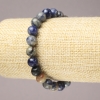 Pulsera elástica de sodalita natural con cuentas lisas, diámetro 8 mm+