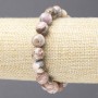 Pulsera elástica de rodonita con bolas lisas, diámetro de 10 mm+