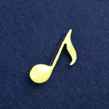 Broche 'Nota' de metal plateado y esmalte 25×45 mm +