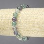 Pulsera elástica de fluorita natural con bolas lisas, diámetro de 8 mm+