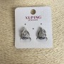 Pendientes Xuping de rodio con cristales blancos 10x6 mm +
