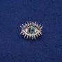 Broche Ojo con strass 21×26 mm, metal plateado