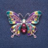 Broche «Mariposa» esmalte púrpura, color plata, 3,5×5 cm