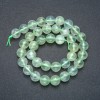 Cuentas en hilo de piedra natural prehnita, bolas lisas, diámetro 10 mm ±, longitud 39 cm ±