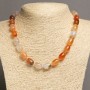 Collar de cornalina «Barril», diámetro 10×14 mm, longitud 46-48 cm+