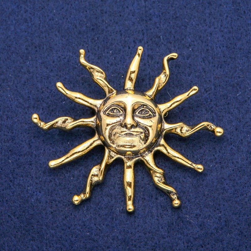 Broche Colgante Sol Dorado
