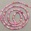 Perlas facetadas de rubí natural en hilo, diámetro 3 mm, longitud 40 cm