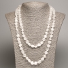Collar largo de cristal de roca y cuarzo blanco facetado, diámetro 5×8-10 mm ±, longitud 110 cm ±