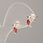 Pendientes tipo botón Xuping con piedra roja 10x4 mm