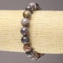 Pulsera elástica de ágata de Botsuana, bola lisa, diámetro 10 mm (±)