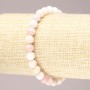 Pulsera elástica de ópalo rosa, cuentas lisas, diámetro 6 mm (±)