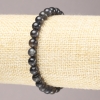 Pulsera elástica de iolita natural, cuentas lisas, diámetro 6,5 mm+
