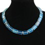 Collar de piedra lunar rectangular 15×20 mm, longitud 46 cm