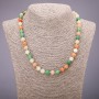 Collar multicolor (artificial) cuentas lisas de 8 mm, longitud 45 cm