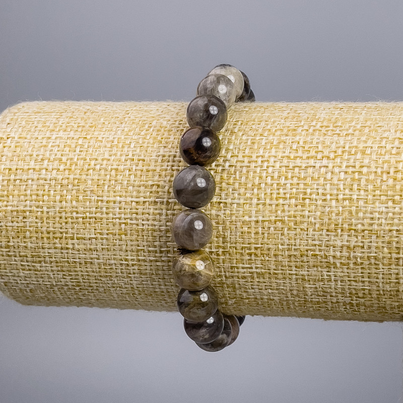 Pulsera de piedra solar, bolas lisas de 10 mm