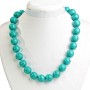 Collar de turquesa verde con vetas, bolas de 16 mm, longitud 49 cm