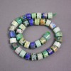 Cuentas en hilo de azurita, rondel 13x9 mm ±, con mostacillas de 2 mm ±, longitud 39 cm+