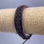 Pulsera para hombre de cuero ecológico marrón